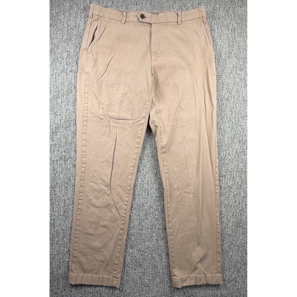 Brooks Brothers Clark Fit Chinos Men 38x34 Tan Supima Cotton Stretch Khaki Pants
